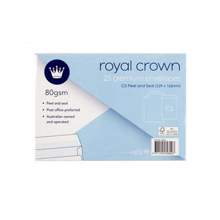Premium White Pocket C5 P&S 25 pack Envelopes
