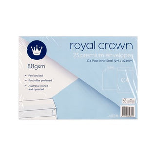 Premium White Pocket C4 P&S 25 pack Envelopes