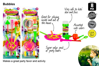 Bubble Blowers W/Bubbles 8 Pce