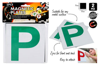 Mag P-Plates Green Qld 2pce