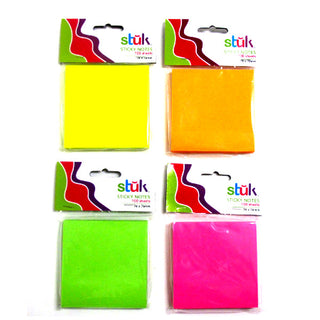 Sticky Notes 76x76mm 100 Sheets Assorted Colours (6 pce)