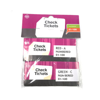 Ticket Check Book 1 to 100 4pk