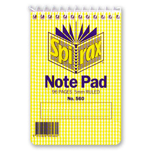 Spirax 560 Note Pad 5mm Ruled 96pg