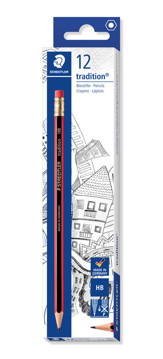 Staedtler Tradition Eraser Tip HB Graphite Pencil (Box 12)
