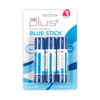 Glue Stick PVP 8g Blue to Clear (3 pack)