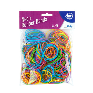 Rubber Bands Neon 100g Size 16