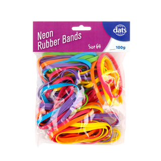 Rubber Bands Neon 100g Sze 64