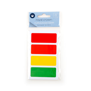 Labels Multi Purpose Coloured Rectangular 66 x 25mm (72 pack)