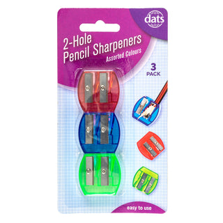 Sharpener Pencil 2 Hole 3pk