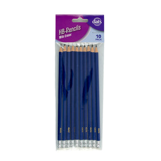 Pencil Blue Barrel HB with Eraser (10 pack)
