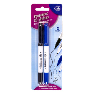 Permanent CD Marker Double-Ended (2 pack)