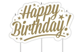 Cndle Lge Happy Bday Gold