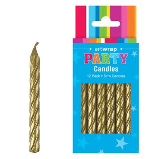 Cndle 8cm Gold Spiral 12pk
