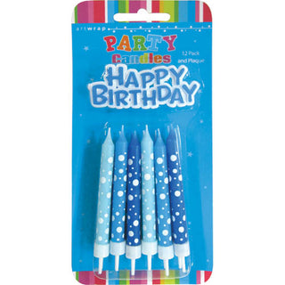 Cndles 8cm w H/Bday Plq Blues