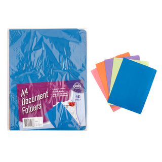 Document Folders A4 5 Colours (10 pack)