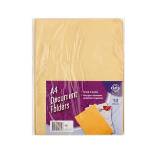 Document Folders A4 Manilla (10 pack)