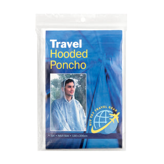 Travel Hooded Adult Pncho Clr