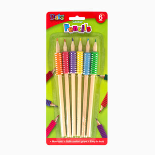 Colour Pencils with Comfort Grip (6 pack)