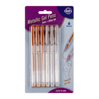 Gel Pens Gold & Silver Ink (6 pack)