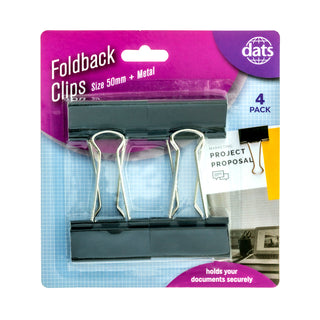 Foldback Clip 50mm 4 Pk
