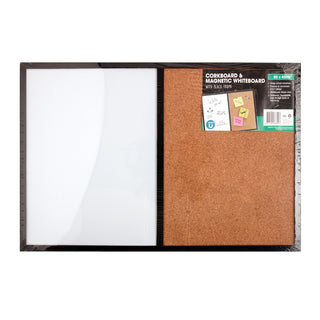 Corkboard & Magnetic Whiteboard 600 x 400mm
