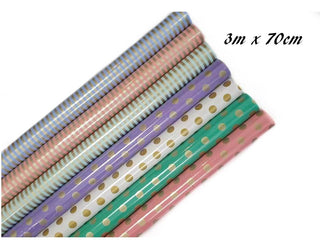 R/Wrp 70cmx3m Dot/Strpe CDU50