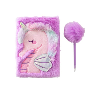 Mermaid Seahorse Fluffy Notebook