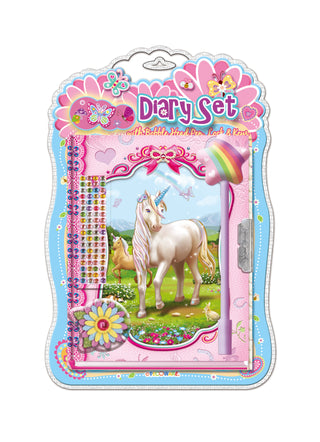 Diary Set - with Crown Pen Unicorn