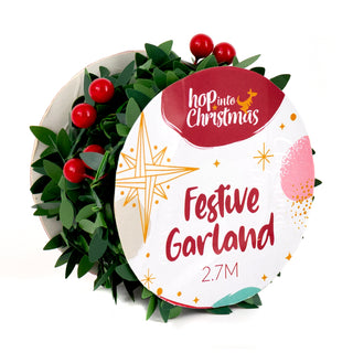 Festive Holly Berries Garland 2.7m