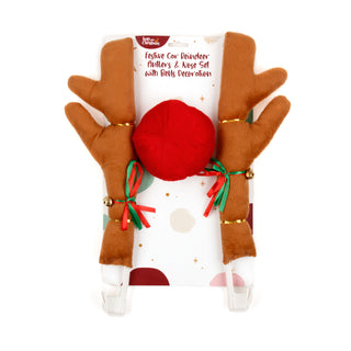 Car Reindeer Antlers & Nose Set - with Bells