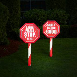 Light'n Bright Santa Stop Sign Solar Lights CDU/12