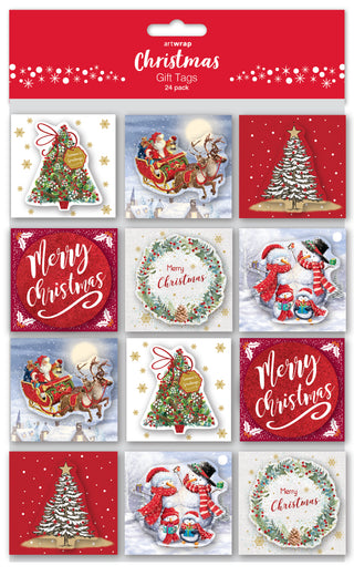 Xmas G/Tags Traditional 24pk