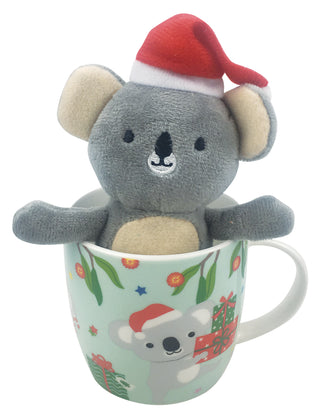 Christmas Mug with Plush Koala