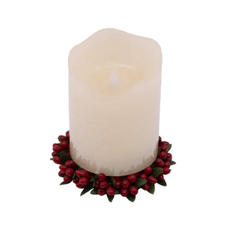 Red Berry Candle Wreath 75cm