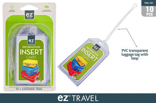 Luggage Tag Water Resistant Transparent (10 pack)