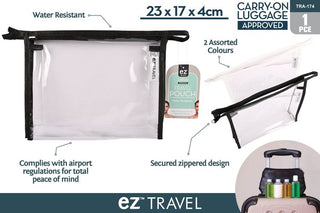 Travel Pouch with Zip Clear