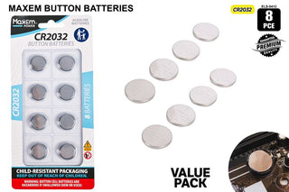 Mxm Cr2032 Bttn Batteries 8pk
