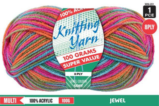 Knit Yarn 8ply Jewel 10pc