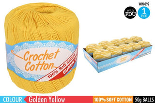 Crochet Cotton 50g Golden Yellow CDU/10