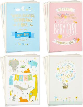 Hallmark 12 Baby Shower Cards with Envelopes Assorted