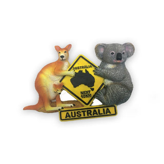 Australiana Magnet - Kangaroo, Road Sign & Koala