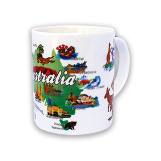 Australia Map with Icons Mug
