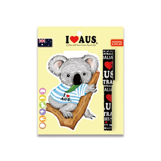 Koala Blue Tee Notepad & Pen