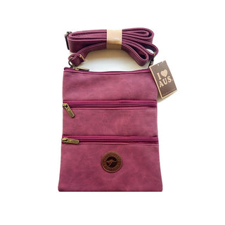 O/Back 3 Zip Red Shoulder Bag