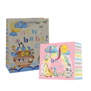 Gift Bags Welcome Baby Girl 2 Assorted Medium (12 pce)