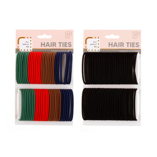 Hair Ties 7.5cm 60pk 2 Assorted