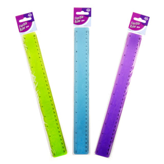 Ruler Flexible Plastic 30cm 3 Assorted