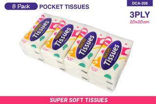 Pocket Tissues 3ply (8 Pack)