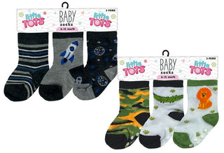 Baby Boy 3pk Socks 6-12 Mths