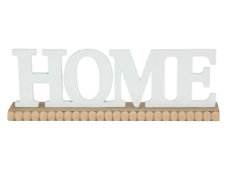 Whte Home Plaque w Bead Base